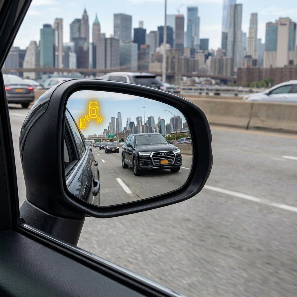 Side mirror with blind spot sensor