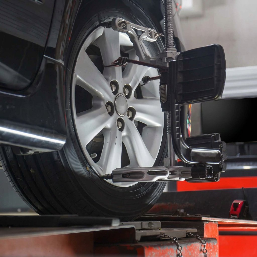 Wheel alignment in shop
